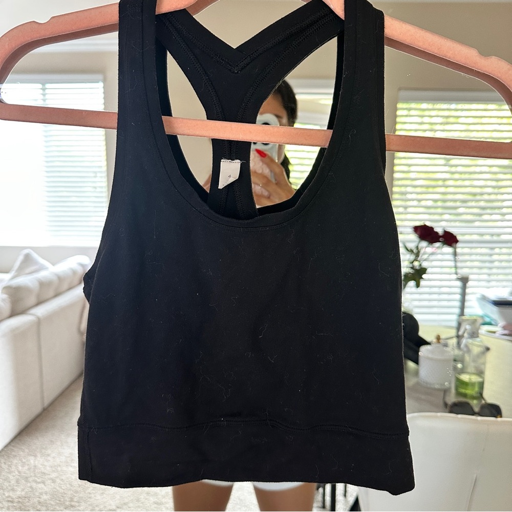 Lululemon Crop Black Racerback Top Size 4